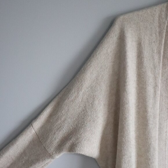 Talula Women's Cream Sz XXS Lenox Cashmere Oversized Open Front Ribbed Cardigan - Picture 3 of 11